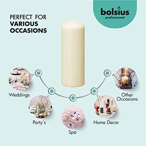BOLSIUS Ivory Pillar Candles – 2x6 Unscented Set of 20 – Dripless, Smokeless, Clean Burning Decorative Candles