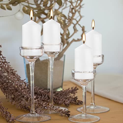 20-Pack High White 2x4 Unscented Pillar Candles Ideal for Weddings & Emergencies