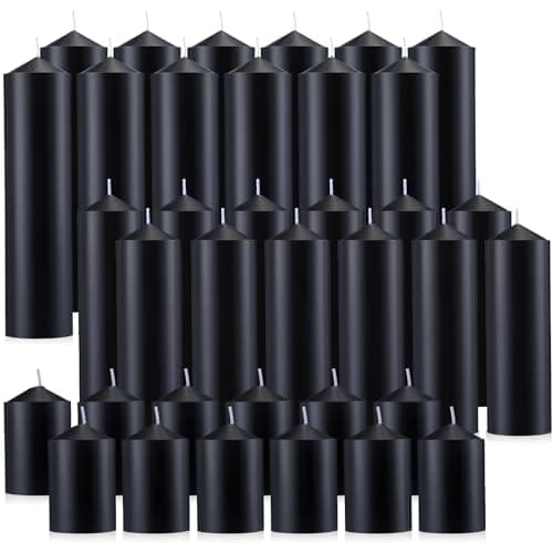 Bulk Set of 36 Long Burning Pillar Candles for Wedding, Party, and Home Use