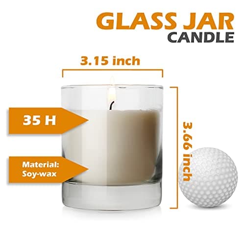 10oz Old-Fashioned Whiskey Glass 8oz Soy Wax Jar Candle, 35hr Long Burn