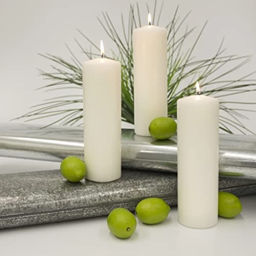 Hanna's Unscented White Pillar Candle, 3X9-Inches