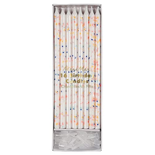 Meri Meri Happy Birthday Candles Pack of 16, 2 Sizes, Unscented