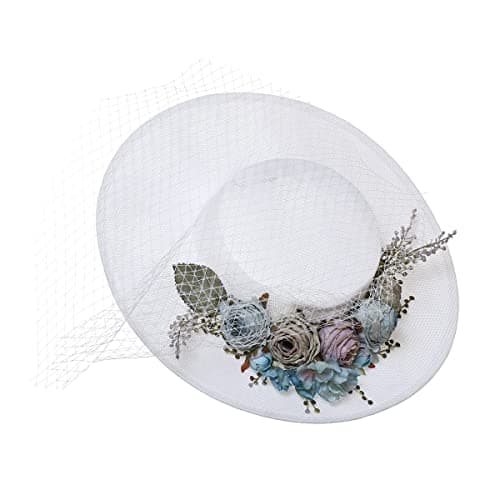 COSDREAMER Victorian Floral Flat Hat for Women and Girls