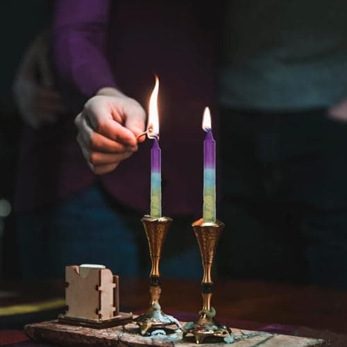 Safed 12-Pack Harmony Violet Shabbat Candles - Dripless & Traditional (SC-SHHR-V)