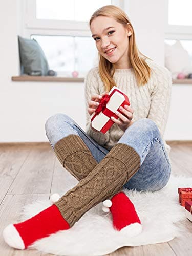 Satinior Women's Winter Cable Knit Leg Warmers