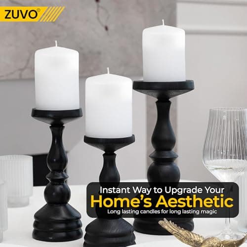 Slow-Burning 3-Inch White Unscented Pillar Candles - Bulk Pack (Pack of 10)