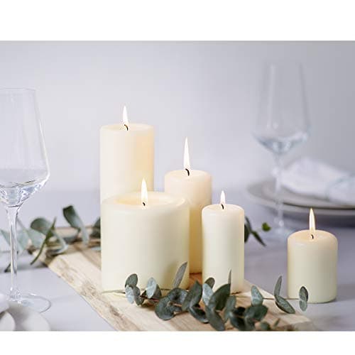 BOLSIUS 6 Ivory Pillar Candles - 3x3 Inches, 25+ HoursBurn Time - No Palm Oil, Premium Quality