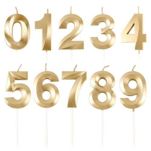 BEAN LIEVE Number Birthday Candles (Champagne Gold)