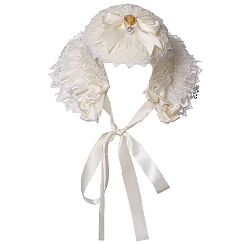 COSDREAMER Lace Flowers Victorian Bonnets for Girls & Women