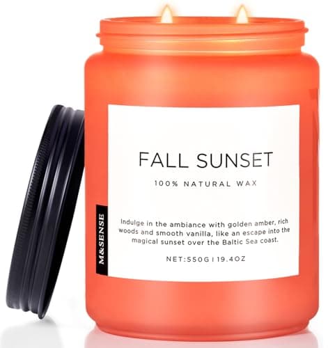 Soy Amber & Sandalwood Candle 19.4oz, 110hr Long Lasting Housewarming Gift