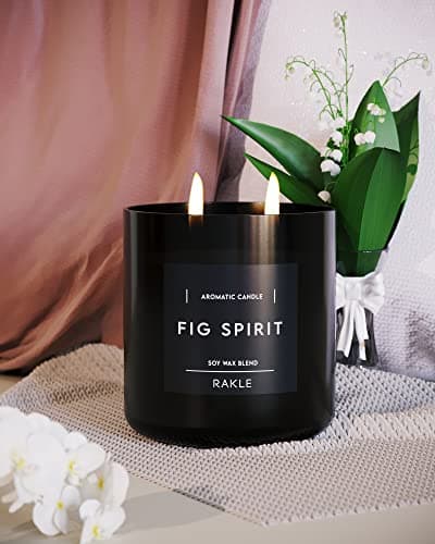 RAKLE Fig Spirit Scented Candle - Premium Soy Wax 16.9 oz Jar