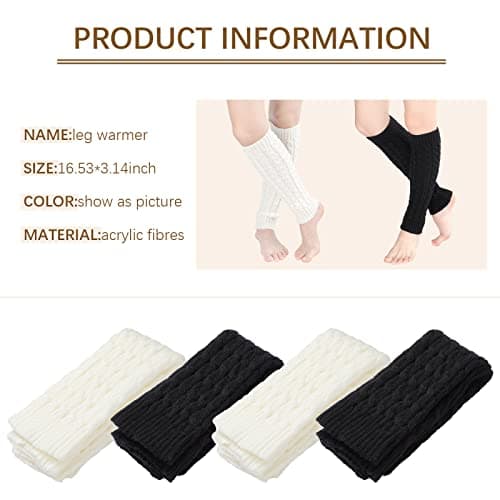 Satinior Women's Cable Knit Leg Warmers Winter Knee Stockings Cuffs
