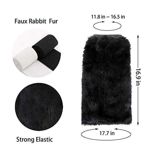 JANFINE Women's Furry Faux Rabbit Leg Warmers Winter Cuffs