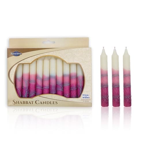 Safed 12-Pack Harmony Violet Shabbat Candles - Dripless & Traditional (SC-SHHR-V)