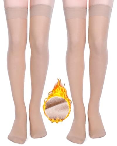 Women's Fleece Lined Knee High Socks for Cold Weather
