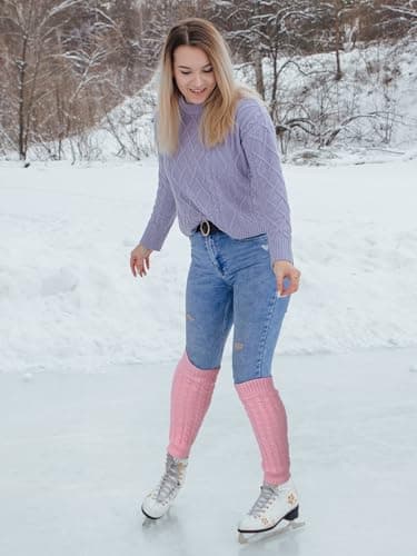 Winter Fleece Lined Leg Warmers for Women - Skating/Walking