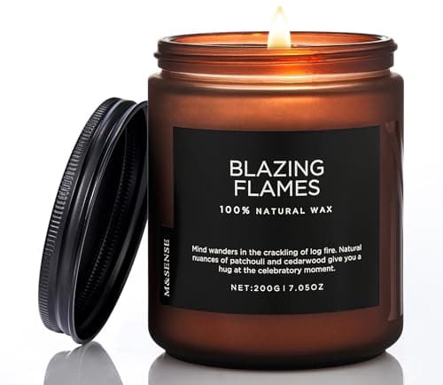 Soy Amber & Sandalwood Candle 19.4oz, 110hr Long Lasting Housewarming Gift