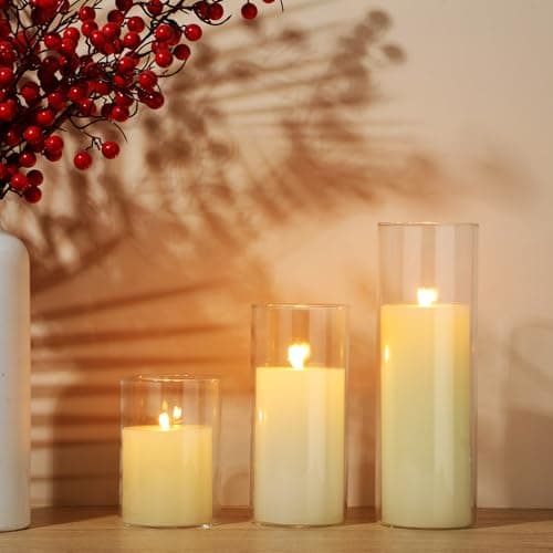Shihanee 36 Piece Pillar Candle and Glass Vase Set for Wedding Centerpieces