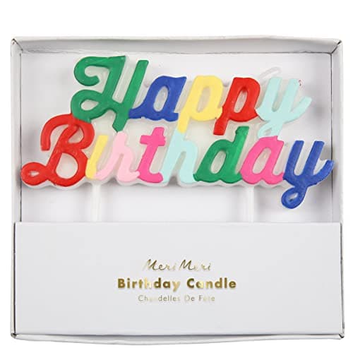 Meri Meri Unscented Happy Birthday Text Candles (Pack of 1)
