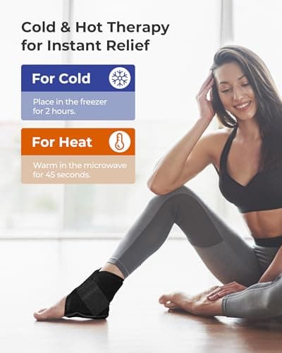 Koonie Ankle Ice Pack Wrap for Swelling, Plantar Fasciitis, Cold Therapy Sock Compression