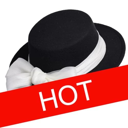 COSDREAMER Women's Vintage Black Fedora Hats with Bows