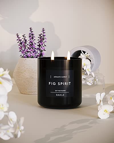 RAKLE Fig Spirit Scented Candle - Premium Soy Wax 16.9 oz Jar