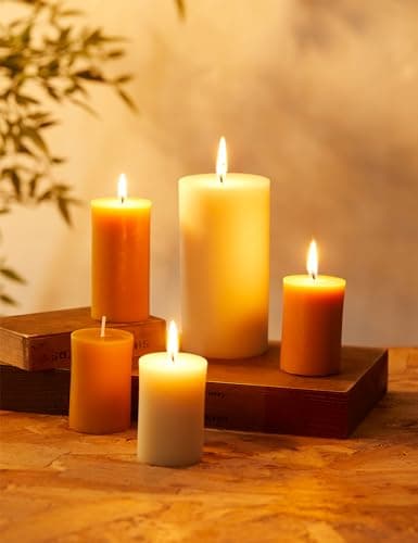 White Beeswax Pillar Candles 2x4inch Home Decor Clearance