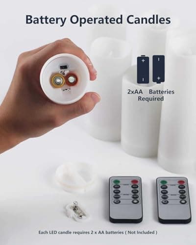 Salipt Flameless LED Flickering Candles Set of 10, White