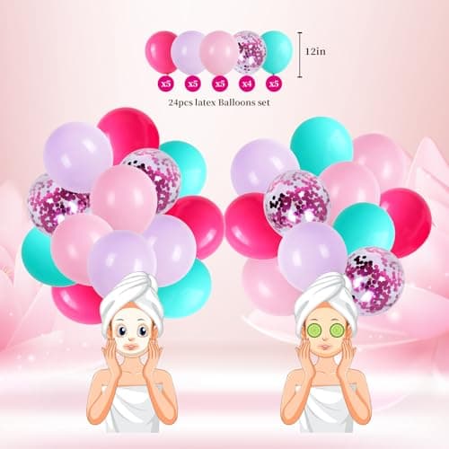 Spa Party Balloons and Decorations for Girls' Sleepovers