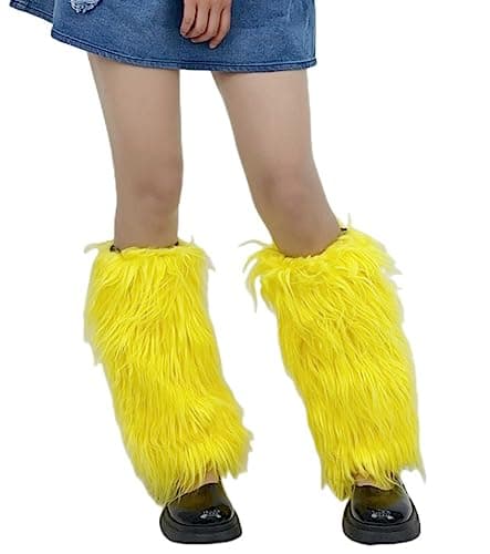 Solyinne Faux Fur Leg Warmers for Women Party Accessory Set