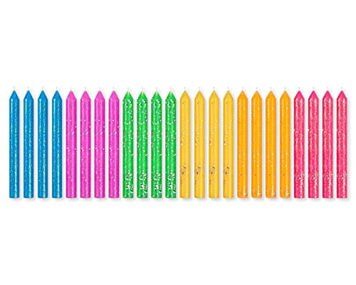 Papyrus Birthday Candles: Green, Yellow, Orange & Red Swirl (12-Count)