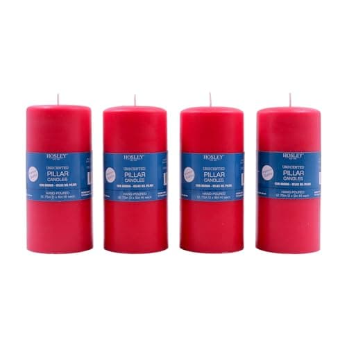 Hosley White Unscented 2x3 High Pillar Candles, Set of 6 O4