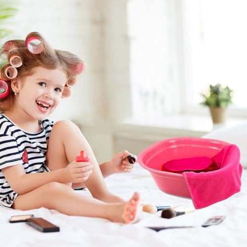 Kids Spa Party Kit for Girls: Foot Tub, Hand Towels, Eye Masks - Set of 36 (Rose)