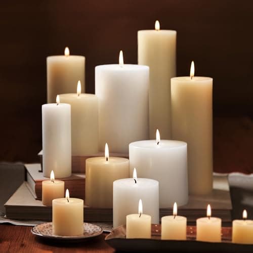 Chapel 3X12 White Pillar Unscented Paraffin Wax Candle Drip-Free 175 Hours Home Decor