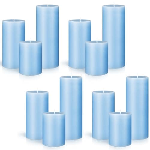 Sumind Ivory Pillar Candles 3"x4", 6", 8" Dripless Unscented Home Decor