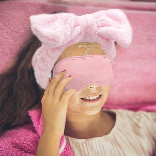 Light Pink 8-Tub Foot Spa Kit for Kids with Towels & Hairbands