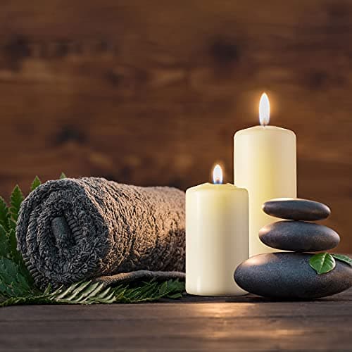 9 Pack 6 Inch Large Ivory Dripless Pillar Candles for Home Décor