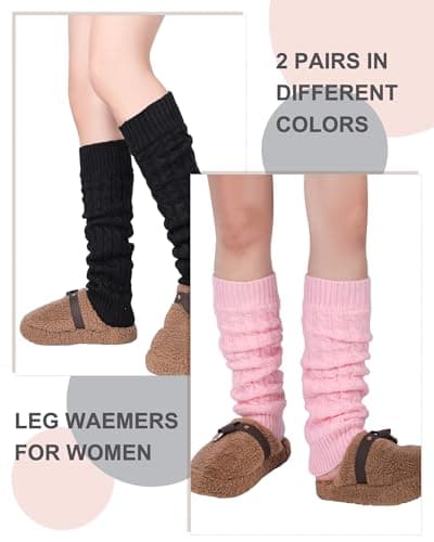 Winter Fleece Lined Leg Warmers for Women - Skating/Walking