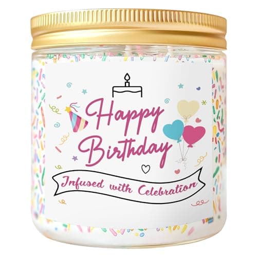 7 oz Vanilla Soy Wax Sprinkles Candle, Best Friend Birthday Gift for Women