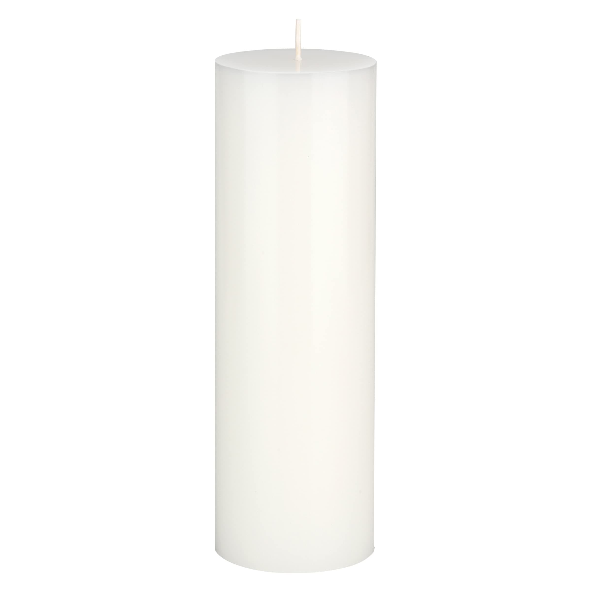 Hand Poured 3" x 9" Unscented White Solid Candle for Home Décor Events