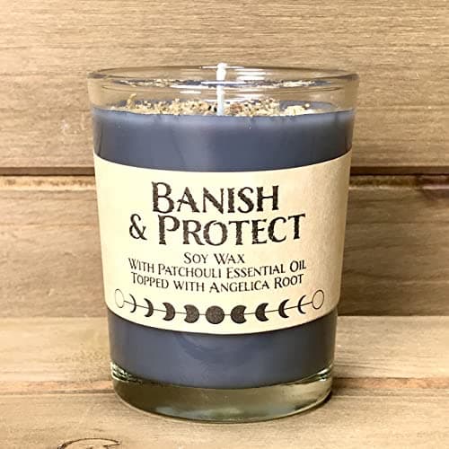 Lemurian Moon Soy Candle with Patchouli & Angelica for Spells & Protection