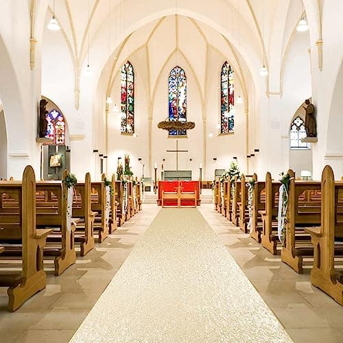 Gold Aisle Runner for Wedding Ceremony, Graduation and Birthday Decoration