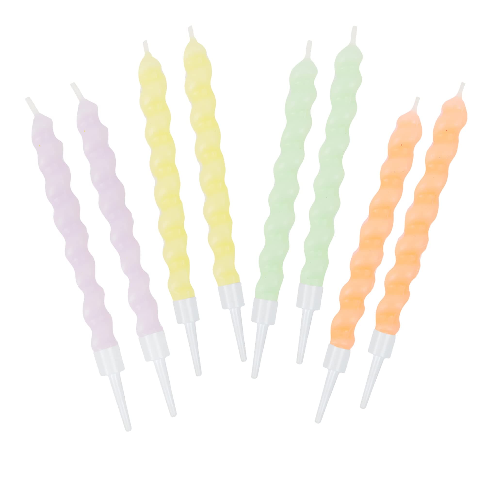 Pastel Birthday Candles - Colorful Decorations for Birthdays, Parties & Showers - 8 Pack