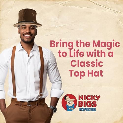Nicky Bigs Magician Collapsible Top Hat - Dancers Brown Folding Hat