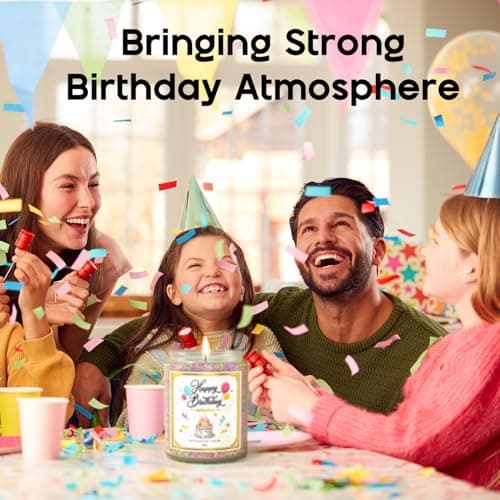 Happy Birthday Vanilla Scented Candles, 9 oz, Gift for Him & Her