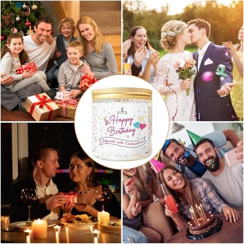 7 oz Vanilla Soy Wax Sprinkles Candle, Best Friend Birthday Gift for Women