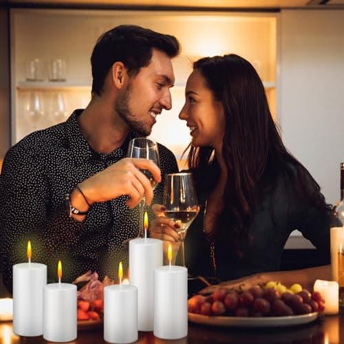 18 PCS White Pillar Candles MTLEE Bulk for Weddings & Home Decor