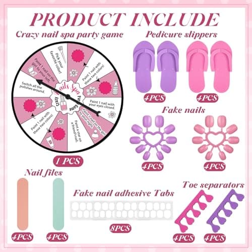 8 Set Spa Party Supplies with Nail Kits & Sleepover Favors