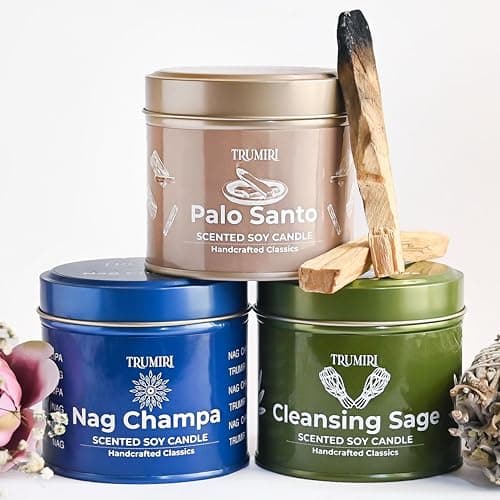 Nag Champa 5oz Soy Candle - Natural Organic Aromatherapy for Home - Velas Aromáticas