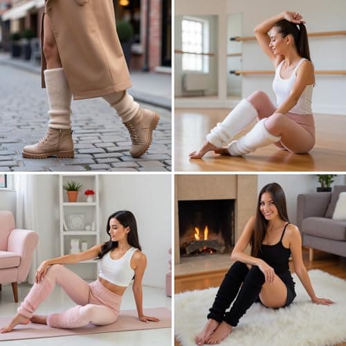 NiceACSRise Long Wool Knit Leg Warmers for Women - Ballet, Ice Skating & Dance